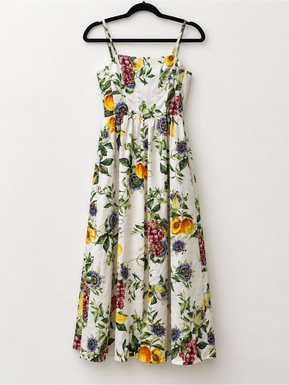 H&M Floral Fruit Print Maxi Sundress Size XS